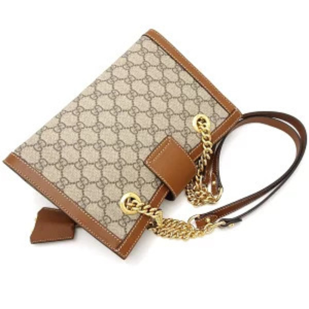 Gucci GG Shoulder Bag Padlock Supreme Canvas Leather Beige Ebony - Picture 3 of 8